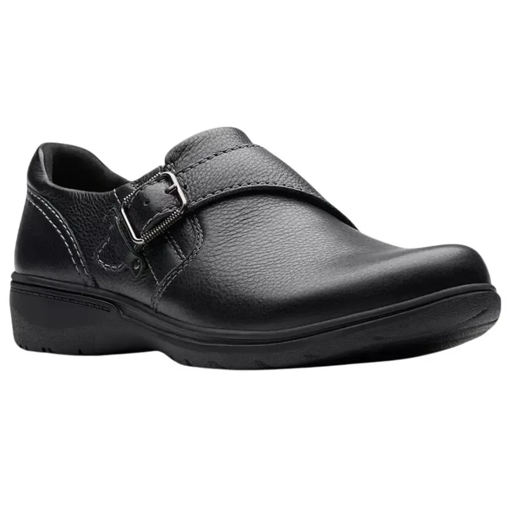 Clarks Womens Carleigh Jazz Shoes US 11 M EU 42.5 Black Leather NWOB